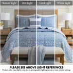 Colcha reversible matelasse botanica Madison Park JLA Home MPS13-501 tamano King Cal King azul 3 piezas