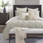 Edredon jacquard rayas boho Madison Park E&E Co Ltd DBA JLA Home MPS10-497 algodon king extragrande con funda extraible