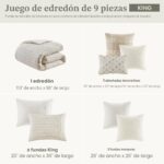 Edredon jacquard rayas boho Madison Park E&E Co Ltd DBA JLA Home MPS10-497 algodon king extragrande con funda extraible
