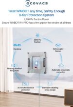 Robot Limpiador de Ventanas ECOVACS Winbot W1 Pro - Succión 2800 Pa, Rociado Dual Cruzado, Navegación Win SLAM 3.0, Limp