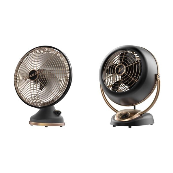 Ventilador Vintage Oscilante Vornado Silver Swan Alchemy y VFAN Alchemy metal color plomizo 3 velocidades Art Deco