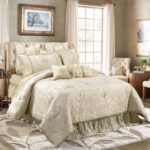 Juego de edredón floral jacquard King Topluxe VCLM-Sevillenew-King 9 piezas albaricoque cremoso con fundas europeas fald