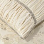 Juego de edredón floral jacquard King Topluxe VCLM-Sevillenew-King 9 piezas albaricoque cremoso con fundas europeas fald