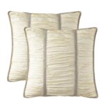 Juego de edredón floral jacquard King Topluxe VCLM-Sevillenew-King 9 piezas albaricoque cremoso con fundas europeas fald