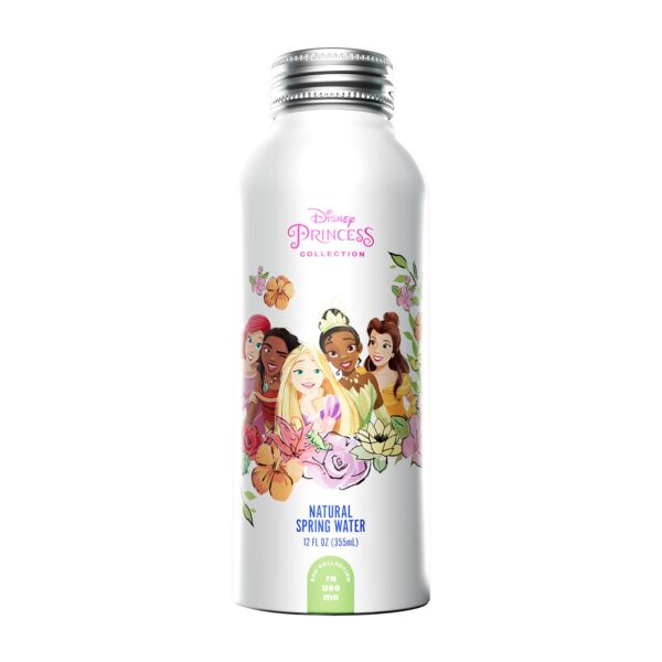 Agua Natural de Manantial Disney Water Princesas Disney Paquete de 12 Botellas Reciclables Sin BPA