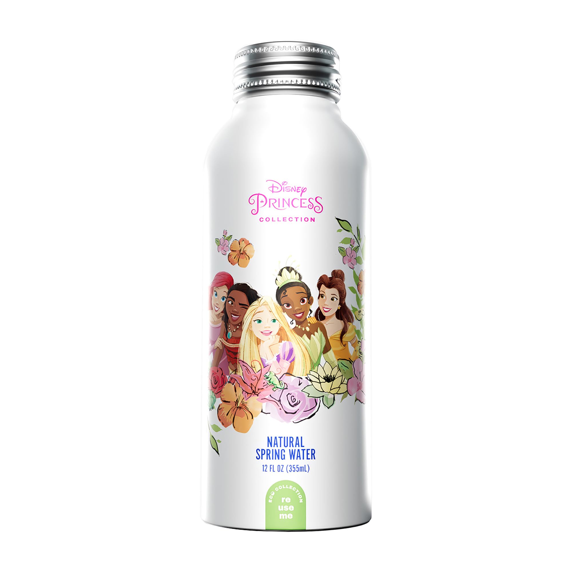 Version 1.0.0 Agua Natural de Manantial Disney Water Princesas Disney Paquete de 12 Botellas Reciclables Sin BPA