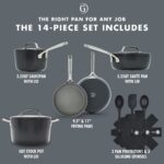 Batería de cocina GreenPan GP5 CC007533-001 juego de ollas y sartenes antiadherente de cerámica anodizada dura 14 piezas