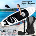 SereneLife Paquete de tabla inflable de remo de pie (6 pulgadas de grosor) con accesorios de SUP prémium