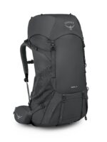 Osprey Rook 65L Mochila de mochilero para hombre, color carbón oscuro/forro plateado