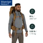 Osprey Rook 65L Mochila de mochilero para hombre, color carbón oscuro/forro plateado