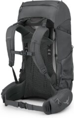 Osprey Rook 65L Mochila de mochilero para hombre, color carbón oscuro/forro plateado