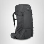 Osprey Rook 65L Mochila de mochilero para hombre, color carbón oscuro/forro plateado