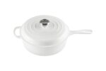 Cacerola Cassadou Le Creuset Signature 21079026010041 Hierro Fundido Esmaltado Blanco 3.75 Cuartos