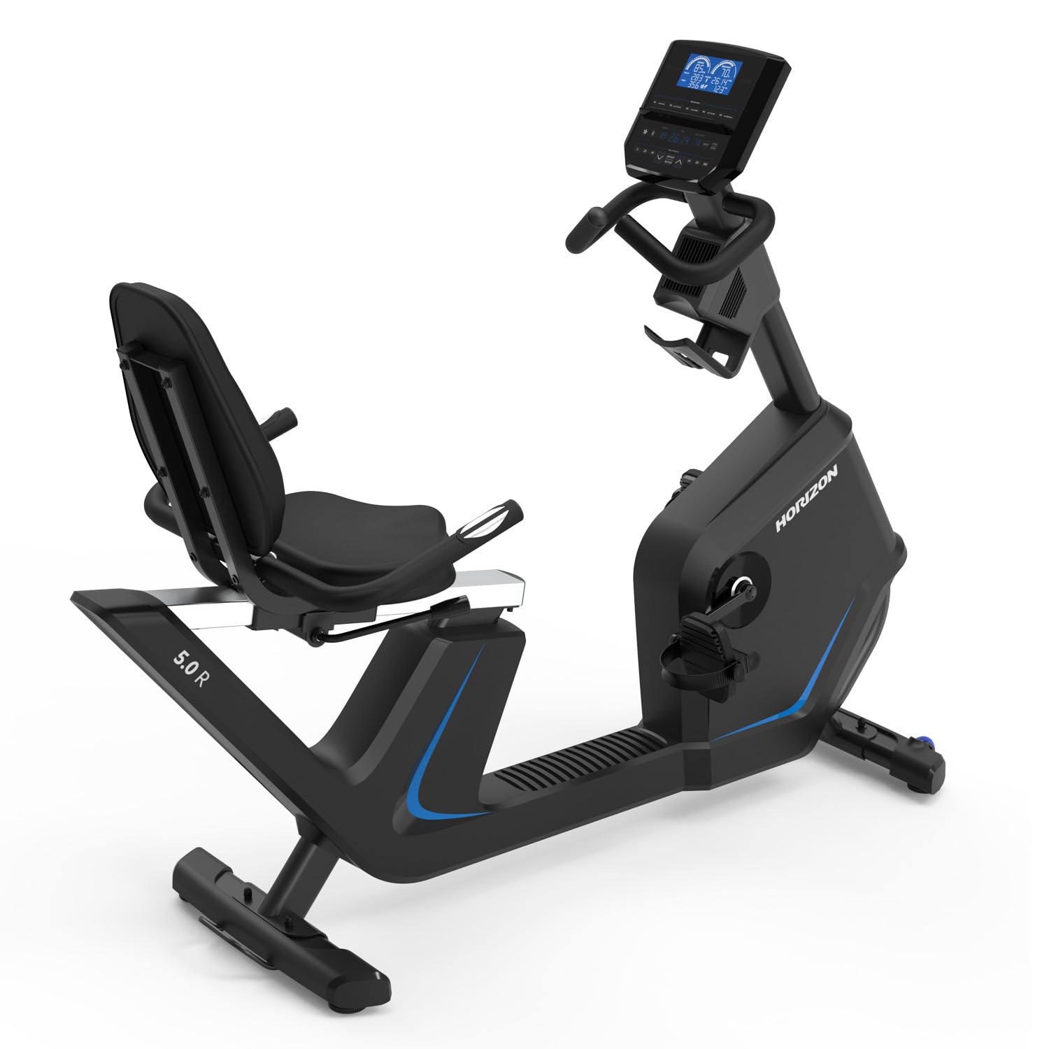 Version 1.0.0 Bicicleta Reclinada Horizon Fitness 5.0R Resistencia Magnética Bluetooth Asiento con Soporte Lumbar Capacidad 350 Libras