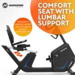 Bicicleta Reclinada Horizon Fitness 5.0R Resistencia Magnética Bluetooth Asiento con Soporte Lumbar Capacidad 350 Libras