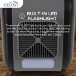 Aire acondicionado portátil para auto y exteriores sunjoy IceCove 2500 BTU 250W 25.5VDC 2 velocidades 3 modos de luz
