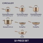 Batería de cocina Circulon Meyer 89334 Premier Professional juego de ollas y sartenes antiadherentes de aluminio anodiza