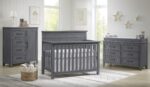 Soho Baby 49065570 Ellison Premium - Cambiador para aparador de 6 cajones, cepillo de alambre con acabado gris ceniza