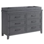 Soho Baby 49065570 Ellison Premium - Cambiador para aparador de 6 cajones, cepillo de alambre con acabado gris ceniza