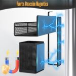 Especiero magnético para refrigerador DTUQYX HM5219 organizador de cocina de metal negro paquete con 6 piezas