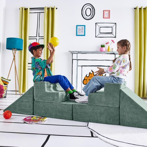 Yourigami Gimnasio de juegos para niños y niños pequeños, juego de sofá para sala de juegos, diseño modular duradero, pr