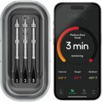 Termómetro digital inteligente inalámbrico para carne CHEF iQ CQ60-3-SET-V2-AM-CA con 3 sondas ultrafinas Bluetooth de r