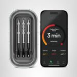 Termómetro digital inteligente inalámbrico para carne CHEF iQ CQ60-3-SET-V2-AM-CA con 3 sondas ultrafinas Bluetooth de r