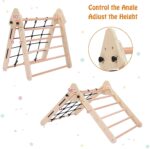Juego de gimnasio interior para niños pequeños, juguetes de escalada de madera 3 en 1, triángulo plegable para escalada