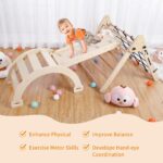 Juego de gimnasio interior para niños pequeños, juguetes de escalada de madera 3 en 1, triángulo plegable para escalada