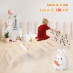 Juego de gimnasio interior para niños pequeños, juguetes de escalada de madera 3 en 1, triángulo plegable para escalada