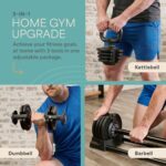 LifePro Adjustable Dumbbells Set – Quick-Adjust Space-Saving Weights with Anti-Slip Handle for Home Gym Strength Trainin