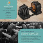 LifePro Adjustable Dumbbells Set – Quick-Adjust Space-Saving Weights with Anti-Slip Handle for Home Gym Strength Trainin