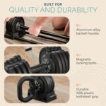 LifePro Adjustable Dumbbells Set – Quick-Adjust Space-Saving Weights with Anti-Slip Handle for Home Gym Strength Trainin