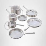 Bateria de cocina juego de ollas y sartenes SharkNinja Ninja EverClad C99012 acero inoxidable tricapa 12 piezas apto par