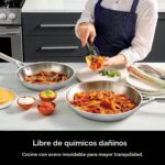 Bateria de cocina juego de ollas y sartenes SharkNinja Ninja EverClad C99012 acero inoxidable tricapa 12 piezas apto par