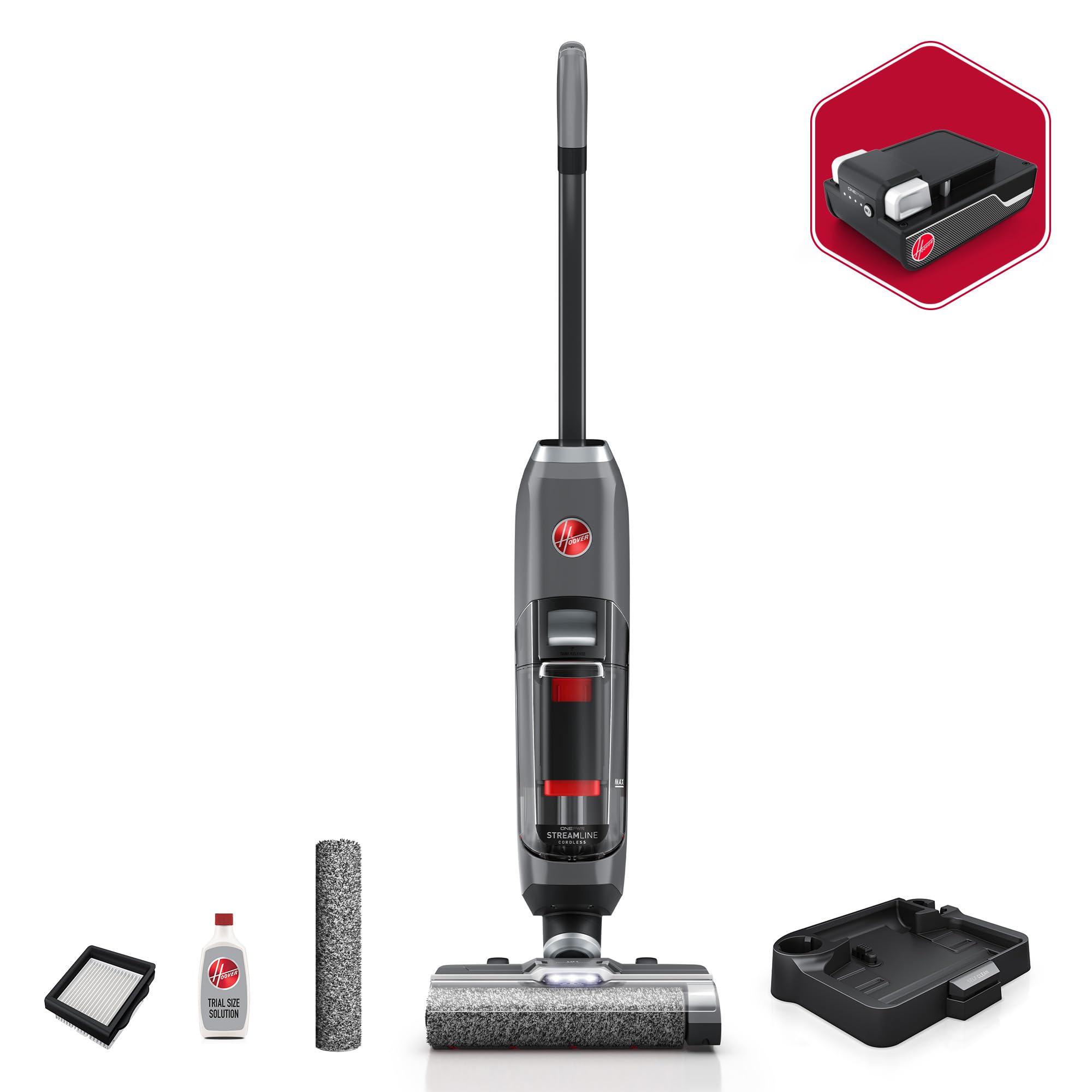 Version 1.0.0 Aspiradora Inalámbrica para Pisos Duros Hoover ONEPWR BH55400V Lava y Seca en un Paso