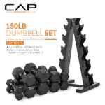 CAP Barbell Juego de mancuernas con estante | Múltiples opciones en 150 libras y 210 libras