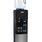 Dispensador de agua de carga superior Nostalgia Products Igloo fría y caliente negro acero inoxidable para garrafón de 3