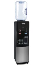 Dispensador de agua de carga superior Nostalgia Products Igloo fría y caliente negro acero inoxidable para garrafón de 3
