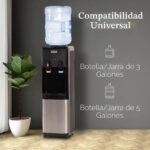 Dispensador de agua de carga superior Nostalgia Products Igloo fría y caliente negro acero inoxidable para garrafón de 3