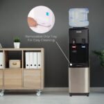 Dispensador de agua de carga superior Nostalgia Products Igloo fría y caliente negro acero inoxidable para garrafón de 3