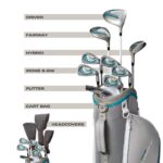Wilson Tour Velocity - Juego completo de golf con bolsa de soporte, diestro para mujer, flexible para damas, gris/azul