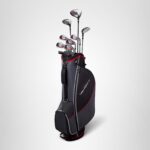 Wilson Tour Velocity - Juego completo de golf con bolsa de soporte, mano derecha para hombre, flexible regular, negro/ro