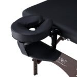 Master Massage Argo - Mesa de masaje portátil de 28 pulgadas en negro con patas de nogal, cama de spa para ejercicio y m