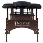 Master Massage Argo - Mesa de masaje portátil de 28 pulgadas en negro con patas de nogal, cama de spa para ejercicio y m