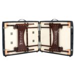 Master Massage Argo - Mesa de masaje portátil de 28 pulgadas en negro con patas de nogal, cama de spa para ejercicio y m