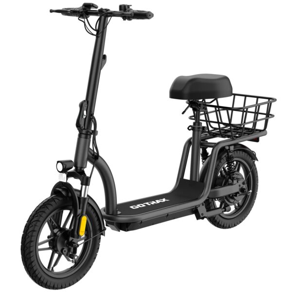 Gotrax Adult Electric Scooter with Seat, Max 19-25miles Range, 15.5-20mph Power by 350W-500W Motor, All-Terrain Tire & W