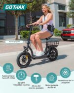 Gotrax Adult Electric Scooter with Seat, Max 19-25miles Range, 15.5-20mph Power by 350W-500W Motor, All-Terrain Tire & W