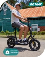 Gotrax Adult Electric Scooter with Seat, Max 19-25miles Range, 15.5-20mph Power by 350W-500W Motor, All-Terrain Tire & W
