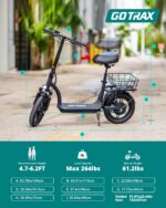 Gotrax Adult Electric Scooter with Seat, Max 19-25miles Range, 15.5-20mph Power by 350W-500W Motor, All-Terrain Tire & W
